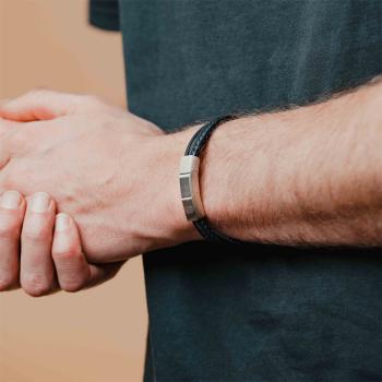 Preview: Dreifaches Armband mit blauem italienischem Nappaleder - Arte Blue